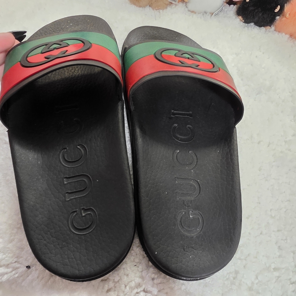 Gucci Signature Stripe Slide Sandals - Men’s - Size 40 - Picture 6 of 11
